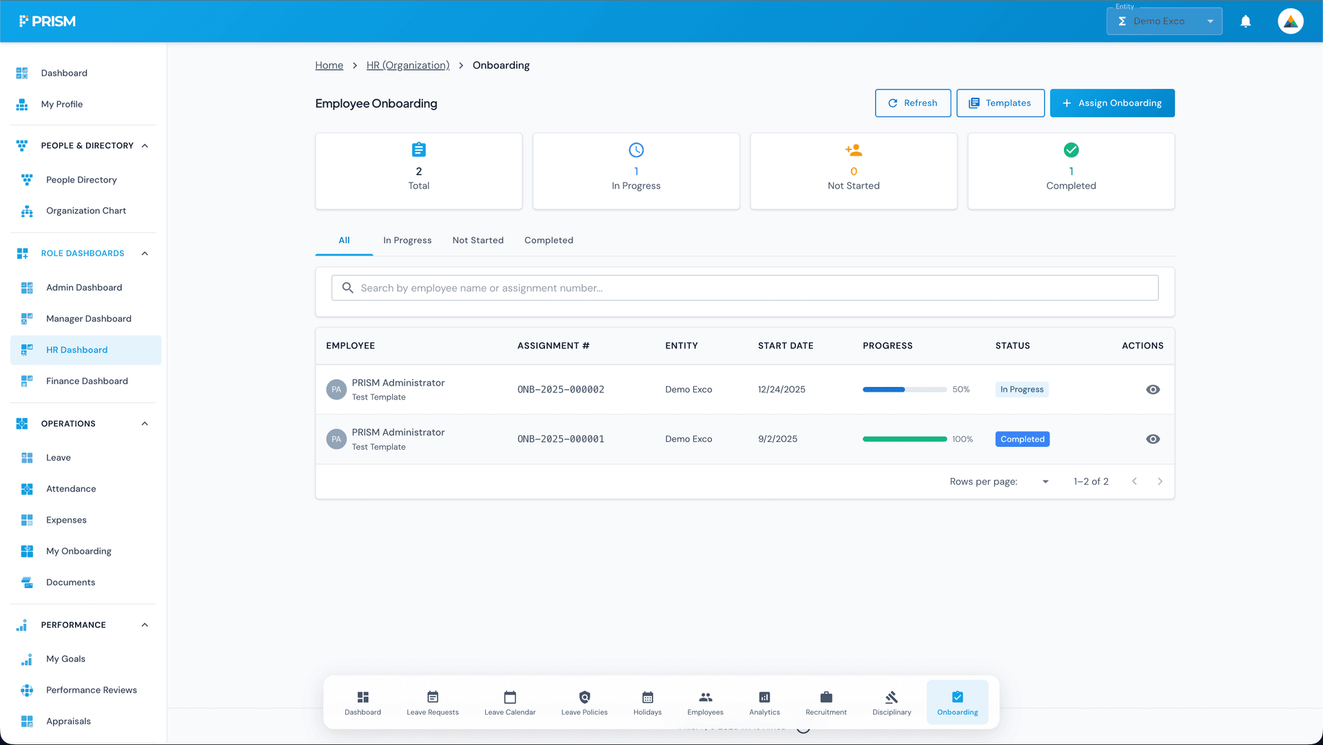 Employee onboarding task templates