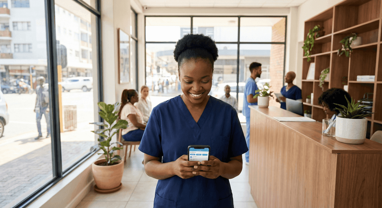 Healthcare worker using PRISM on mobile