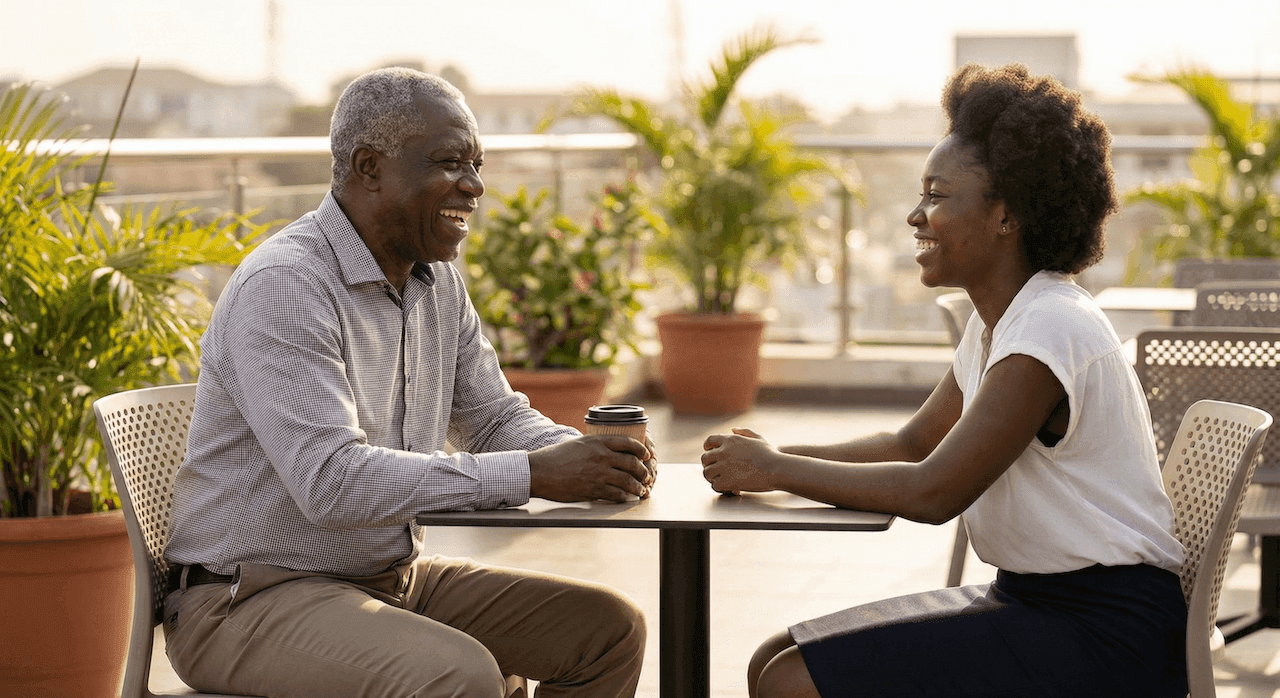 Faculty members in conversation